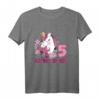 Kinder 5. Geburtstag Mädchen Pferd & Einhorn T-Shirt – Perfektes Geburtstagsoutfit für Pferde-Fans & Pferde-Motto Partys