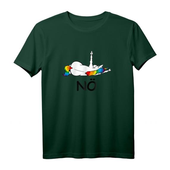 Einhorn Nö Unicorn Spruch Statement T-Shirt mit Mittelfinger – Lustiges Geschenk für Geburtstag & Weihnachten für Pferdefreunde, Kinder & Erwachsene