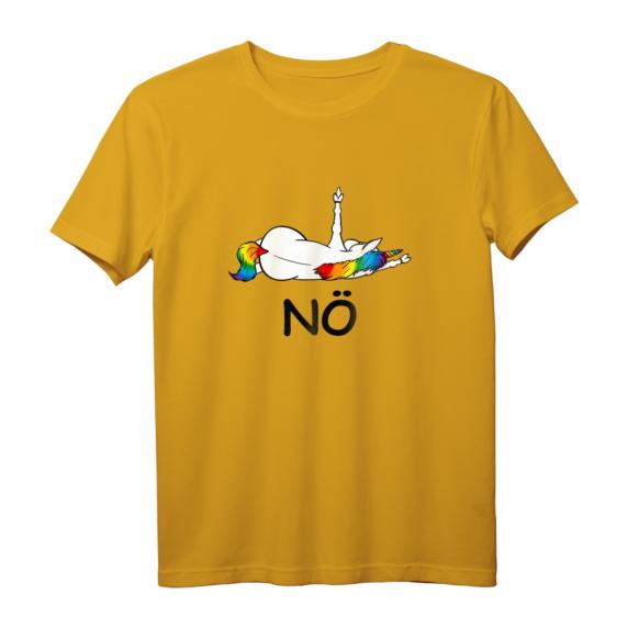 Einhorn Nö Unicorn Spruch Statement T-Shirt mit Mittelfinger – Lustiges Geschenk für Geburtstag & Weihnachten für Pferdefreunde, Kinder & Erwachsene