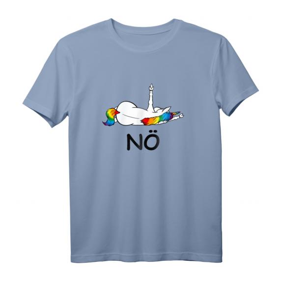 Einhorn Nö Unicorn Spruch Statement T-Shirt mit Mittelfinger – Lustiges Geschenk für Geburtstag & Weihnachten für Pferdefreunde, Kinder & Erwachsene