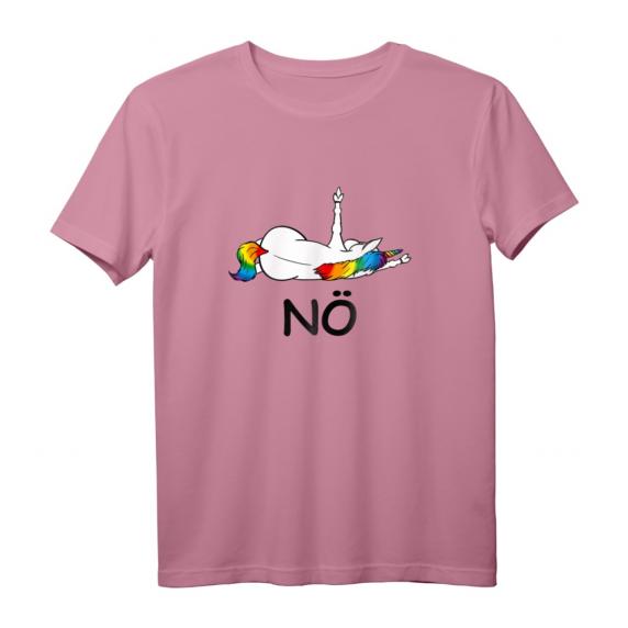 Einhorn Nö Unicorn Spruch Statement T-Shirt mit Mittelfinger – Lustiges Geschenk für Geburtstag & Weihnachten für Pferdefreunde, Kinder & Erwachsene