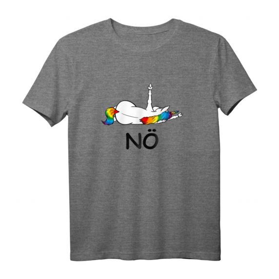 Einhorn Nö Unicorn Spruch Statement T-Shirt mit Mittelfinger – Lustiges Geschenk für Geburtstag & Weihnachten für Pferdefreunde, Kinder & Erwachsene