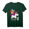 Kinder 4. Geburtstag Mädchen Einhorn T-Shirt - Süßes Geburtstagsgeschenk für Einhorn-Liebhaberinnen zum 4. Geburtstag