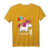 Kinder 4. Geburtstag Mädchen Einhorn T-Shirt - Süßes Geburtstagsgeschenk für Einhorn-Liebhaberinnen zum 4. Geburtstag