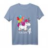 Kinder 4. Geburtstag Mädchen Einhorn T-Shirt - Süßes Geburtstagsgeschenk für Einhorn-Liebhaberinnen zum 4. Geburtstag