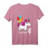 Kinder 4. Geburtstag Mädchen Einhorn T-Shirt - Süßes Geburtstagsgeschenk für Einhorn-Liebhaberinnen zum 4. Geburtstag
