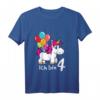 Kinder 4. Geburtstag Mädchen Einhorn T-Shirt - Süßes Geburtstagsgeschenk für Einhorn-Liebhaberinnen zum 4. Geburtstag
