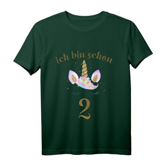 Kinder Ich bin schon 2 Geburtstagsshirt mit Einhorn - Perfektes Geschenk und Outfit für den 2. Geburtstag Mädchen
