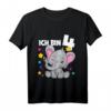 Kinder 4 Jahre alt T-Shirt mit süßem Elefanten - Perfekt für den vierten Geburtstag und die Geburtstagsparty