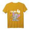 Kinder 4 Jahre alt T-Shirt mit süßem Elefanten - Perfekt für den vierten Geburtstag und die Geburtstagsparty