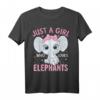 Nur ein Mädchen, das Elefanten liebt - Lustiges Elefantenliebhaber T-Shirt, perfektes Geschenk für Frauen, Mädchen & Kinder
