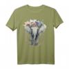 Niedliche Elefanten-Blumenkrone T-Shirt im Boho-Style für Mädchen und Tierliebhaber – Perfekt für Frühling & exotische Tierfans