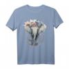 Niedliche Elefanten-Blumenkrone T-Shirt im Boho-Style für Mädchen und Tierliebhaber – Perfekt für Frühling & exotische Tierfans