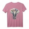 Niedliche Elefanten-Blumenkrone T-Shirt im Boho-Style für Mädchen und Tierliebhaber – Perfekt für Frühling & exotische Tierfans