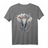 Niedliche Elefanten-Blumenkrone T-Shirt im Boho-Style für Mädchen und Tierliebhaber – Perfekt für Frühling & exotische Tierfans