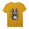 Motorrad T-Shirt mit französischer Bulldogge & Union-Jack-Flagge – Lustiges Tierdesign für Hunde- und Motorradliebhaber