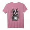 Motorrad T-Shirt mit französischer Bulldogge & Union-Jack-Flagge – Lustiges Tierdesign für Hunde- und Motorradliebhaber