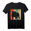 Englische Bulldogge Vintage T-Shirt - Retro Stil mit Hundemotiv und Streifen für Hundeliebhaber