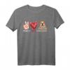 Peace Love Englische Bulldogge Langarmshirt - Humorvolles Geschenk für Bulldog-Fans zu Weihnachten, Valentinstag & Geburtstag