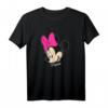 HapFrog Minnie Mouse Big Face Smile Pink Bow T-Shirt – Offizielles Disney Fan Geschenk für Damen