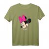 HapFrog Minnie Mouse Big Face Smile Pink Bow T-Shirt – Offizielles Disney Fan Geschenk für Damen