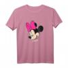 HapFrog Minnie Mouse Big Face Smile Pink Bow T-Shirt – Offizielles Disney Fan Geschenk für Damen
