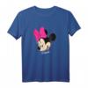 HapFrog Minnie Mouse Big Face Smile Pink Bow T-Shirt – Offizielles Disney Fan Geschenk für Damen