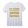 Lustiges Männer Party T-Shirt mit Spruch – Die Würde Des Mannes Ist Unten Tastbar, Perfekt für Geburtstag, Karneval & Mallorca-Urlaub