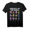Kawaii Axolotl T-Shirt - Verschiedene Axolotl Arten für Amphibienfans, Tierliebhaber & Geburtstagsgeschenk