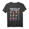 Kawaii Axolotl T-Shirt - Verschiedene Axolotl Arten für Amphibienfans, Tierliebhaber & Geburtstagsgeschenk