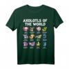 Kawaii Axolotl T-Shirt - Verschiedene Axolotl Arten für Amphibienfans, Tierliebhaber & Geburtstagsgeschenk