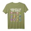 Kawaii Axolotl T-Shirt - Verschiedene Axolotl Arten für Amphibienfans, Tierliebhaber & Geburtstagsgeschenk
