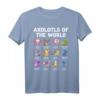Kawaii Axolotl T-Shirt - Verschiedene Axolotl Arten für Amphibienfans, Tierliebhaber & Geburtstagsgeschenk