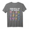Kawaii Axolotl T-Shirt - Verschiedene Axolotl Arten für Amphibienfans, Tierliebhaber & Geburtstagsgeschenk