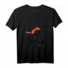Damen Lustiges Fahrrad Shirt mit Fuchs - Tierliebhaber T-Shirt mit V-Ausschnitt, Geschenkidee für Fahrrad- und Tierfans