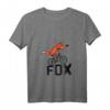 Damen Lustiges Fahrrad Shirt mit Fuchs - Tierliebhaber T-Shirt mit V-Ausschnitt, Geschenkidee für Fahrrad- und Tierfans