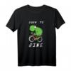 Born to Bike Fahrrad T-Shirt mit Frosch Motiv – Lustiges Comic Style Radfahrer Shirt für Kinder, Teens & Erwachsene, Perfektes Geschenk zu Weihnachten & Geburtstag