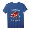 Kinder Feuerwehrmann mit Feuerwehrauto - Lustiges Geburtstag T-Shirt für Kinder ab 5 Jahren, ideal als Gastgeschenk und Partyartikel