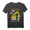 Kinder Bagger Baustelle T-Shirt zum 3. Geburtstag – Geschenk für Jungen, Baustellen-Fans & Kindergeburtstagsfeier