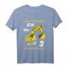 Kinder Bagger Baustelle T-Shirt zum 3. Geburtstag – Geschenk für Jungen, Baustellen-Fans & Kindergeburtstagsfeier