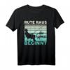 Rute Raus Der Spass Beginnt Angler Fischer T-Shirt – Perfektes Geschenk für Petrijünger, Anglerfreunde und Hobbyfischer zum Geburtstag, Vatertag & Weihnachten