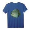 Blauer Discus Tropischer Fisch T-Shirt – Klassisch geschnitten, doppelt genähter Saum, perfekt für Meeres- und Aquarienliebhaber