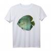 Blauer Discus Tropischer Fisch T-Shirt – Klassisch geschnitten, doppelt genähter Saum, perfekt für Meeres- und Aquarienliebhaber
