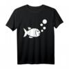Fisch T-Shirt mit Logo und Luftblasen – Klassisch geschnitten für Fischer & Angelfans
