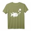 Fisch T-Shirt mit Logo und Luftblasen – Klassisch geschnitten für Fischer & Angelfans