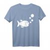 Fisch T-Shirt mit Logo und Luftblasen – Klassisch geschnitten für Fischer & Angelfans