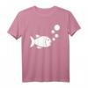 Fisch T-Shirt mit Logo und Luftblasen – Klassisch geschnitten für Fischer & Angelfans