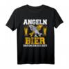 Angeln & Bier darum bin ich hier - Lustiges Angel & Bier T-Shirt für Angler, Fischer & Bootsangler, ideales Geschenk für Freunde & Familie