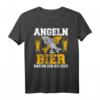 Angeln & Bier darum bin ich hier - Lustiges Angel & Bier T-Shirt für Angler, Fischer & Bootsangler, ideales Geschenk für Freunde & Familie
