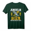 Angeln & Bier darum bin ich hier - Lustiges Angel & Bier T-Shirt für Angler, Fischer & Bootsangler, ideales Geschenk für Freunde & Familie